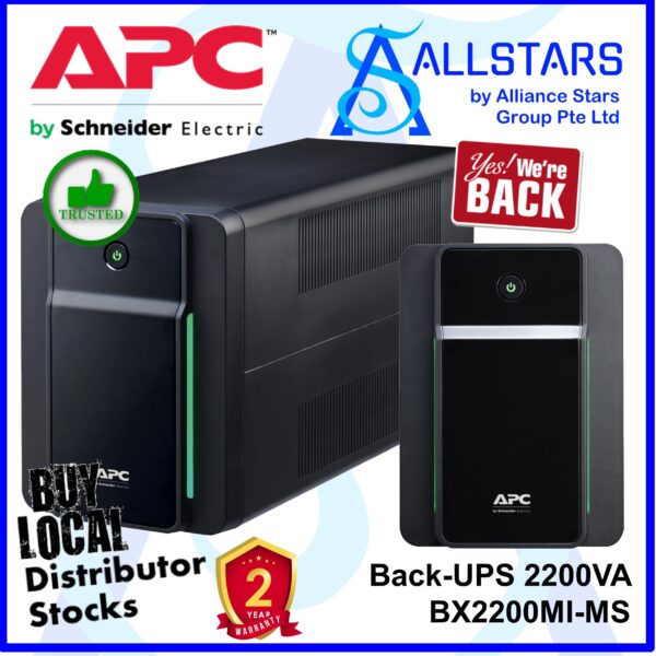 APC Back-UPS 2200VA, 230V, AVR, 4 universal outlets – BX2200MI-MS