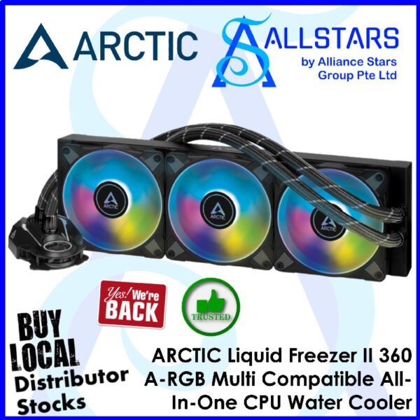 ARCTIC Liquid Freezer II 360 A-RGB Multi Compatible All-In-One CPU Water Cooler / Included LGA1700 Kit + MX5 – ACFRE00101A (Warranty 6years with TechDynamic)