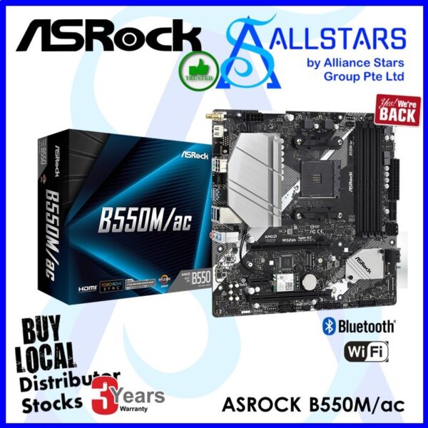 ASROCK B550M/ac AMD AM4 Mainboard