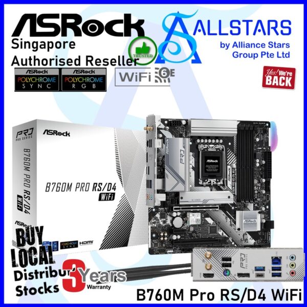 ASRock B760 PRO RS WiFi Intel B760 LGA1700 Mainboard
