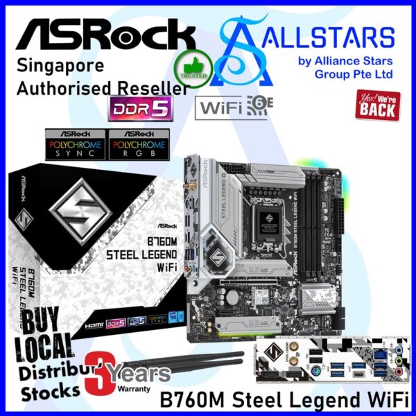 ASRock B760M Steel Legend WIFI Intel B760 LGA1700 Mainboard