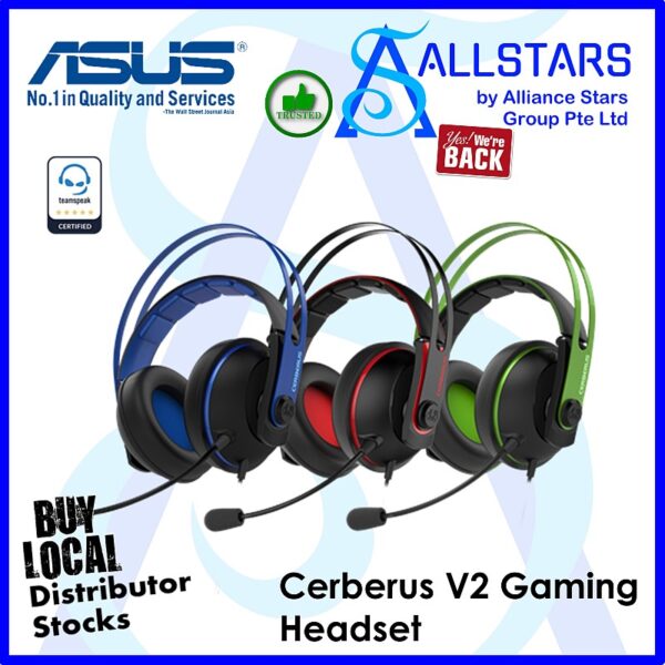 ASUS Cerberus V2 – Green/Black – Gaming Headset (Local warranty 2years by BanLeong)