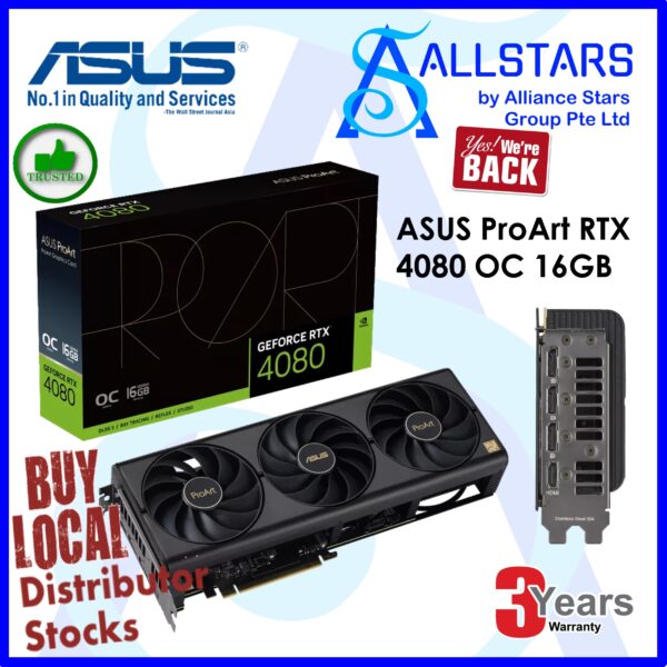 ASUS ProArt Geforce RTX 4080 OC 16GB PCI-Express x16 Graphics Card – PROART-RTX4080-O16G