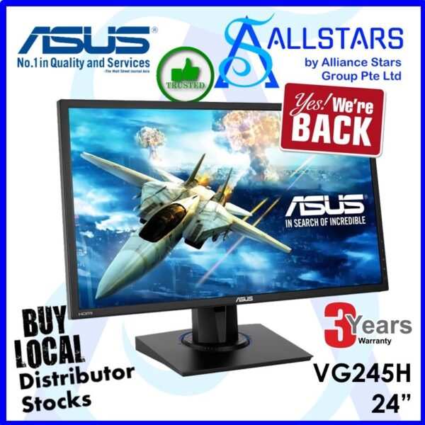 ASUS VG245H 24 inch Full HD FreeSync 1ms / HDMIx2+VGA Gaming Monitor (Warranty 3years on-site by Asus SG)