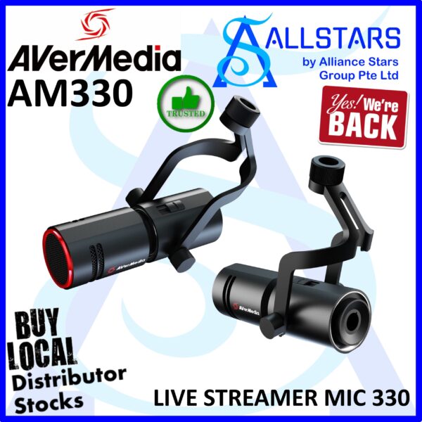 AVERMEDIA AM330 Live Streamer MIC 330 Creator’s Dynamic XLR Microphone (Warranty 1year with AVERTEK)