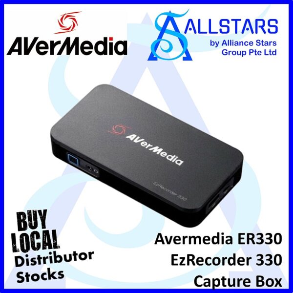 Avermedia ER330 EzRecorder 330 Capture Box / Record & Stream without PC / 4K Pass-through (Warranty 1year with Avertek)
