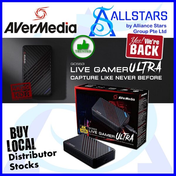AVERMEDIA GC553 LIVE GAMER ULTRA GAME STREAMING CAPTURE BOX (Warranty 1YR W/AVERTEK)