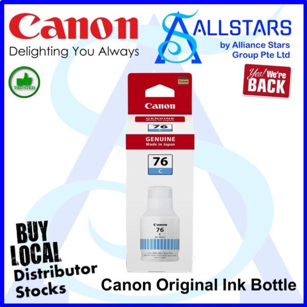 Canon GI-76 C CYAN Original Ink Bottle / 135ml (for GX3070, GX6070, GX7070) – 4436C001AA