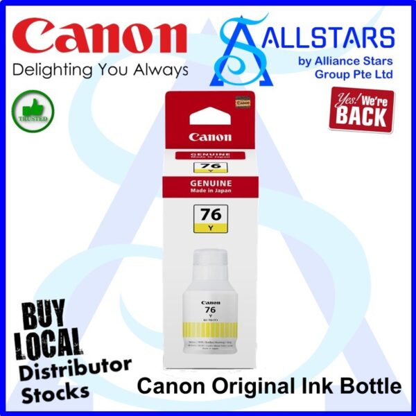 Canon GI-76 Y Yellow Original Ink Bottle / 135ml (for GX3070, GX6070, GX7070) – 4438C001AA