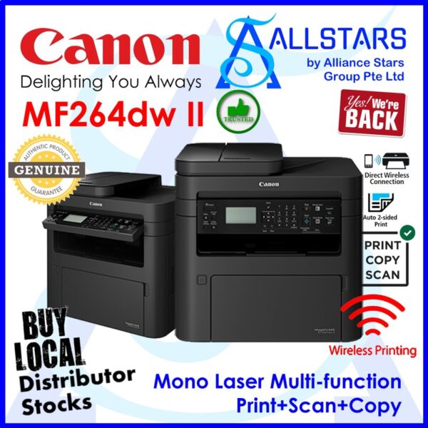 CANON ImageClass MF264DW II Monochrome Multifunction for Small Business / Print, Scan and copy