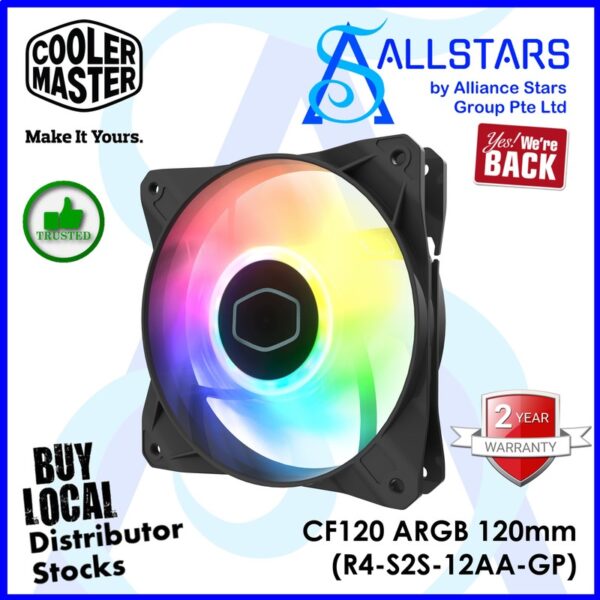 Cooler Master CF120 ARGB 120mm ARGB Fan – R4-S2S-12AA-GP