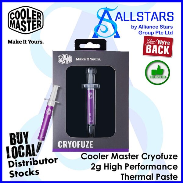 Cooler Master Cryofuze 2g High Performance Thermal Paste ( Thermal Conductivity 14 W/m-K ) / come with scraper and grease cleaner (inside) – MGZ-NDSG-N07M-R2 (No Warranty for Thermal Paste)