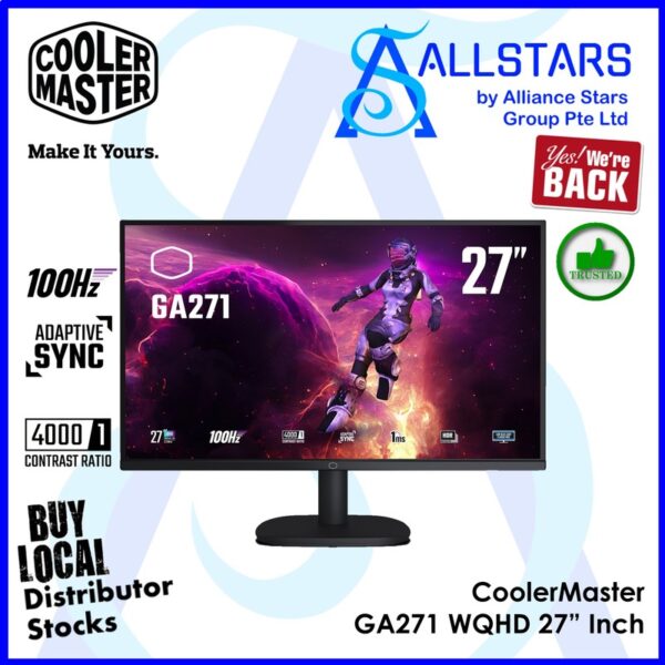 Cooler Master GM34CWQ ARGB CURVED 144HZ Gaming Monitor – CMI-GM34-CWQA-EK