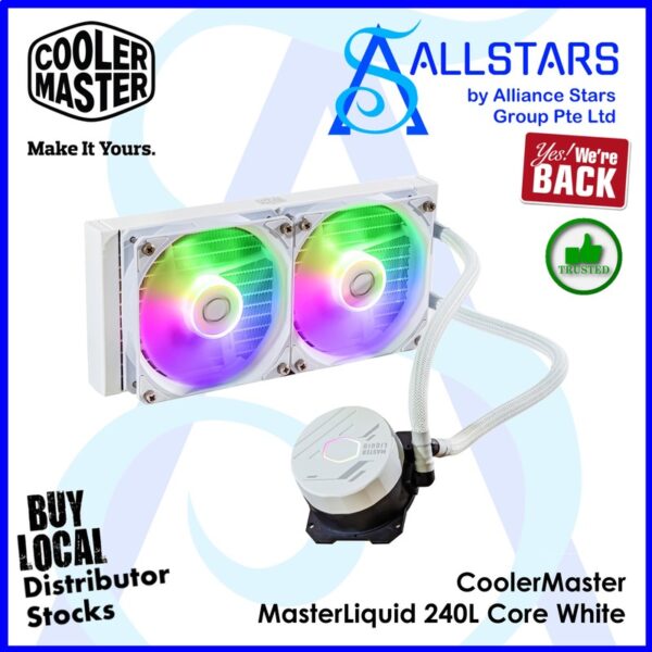 Cooler Master MasterLiquid 240L Core ARGB White – MLW-D24M-A18PZ-RW