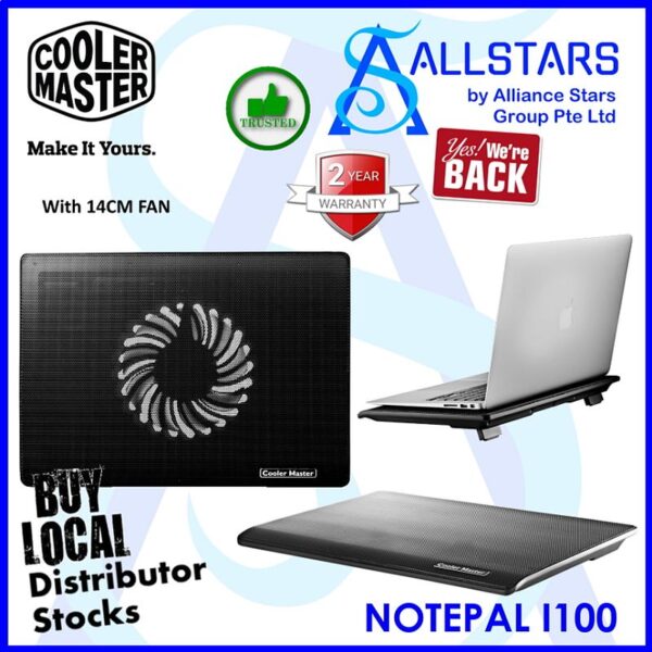 Cooler Master NOTEPAL I100 W/14CM FAN – R9-NBC-I1HK-GP (WRTY 2YRS W/BANLEONG)