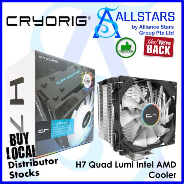 Cryorig H7 Quad Lumi Intel LGA1150/1151/1155/1156/AMD AM/FM Cooler (Warranty 2years with Local Distributor Corbell)
