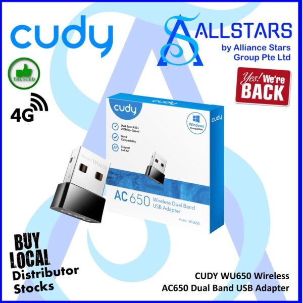 CUDY WU650 Wireless AC650 Dual Band USB Adapter