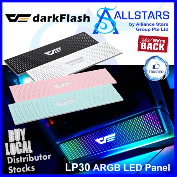 DarkFlash LP30 – Black – ARGB LED Panel / 5V MB Sync (Warranty 1year with TechDynamic)