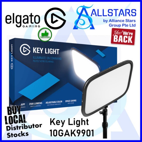 ELGATO Key Light (Pro Game Streaming LED Panel Studio Light ) – 10GAK9901