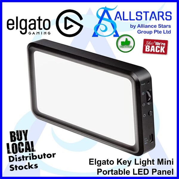 Elgato Key Light Mini Portable LED Panel for Streaming, Video Conference, Gaming / 800 LUMENS – 10LAD9901 (Warranty 1year with Convergent)