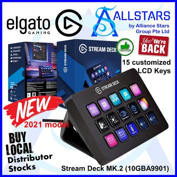 Elgato Stream Deck MK.2 (Box labelled Stream Deck) / 15 keys – 10GBA9901 (Warranty 1year with Convergent)