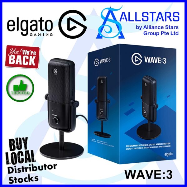 Elgato Wave:3 Premium Microphone & Digital Mixing Solution (Warranty 2years with Convergent)