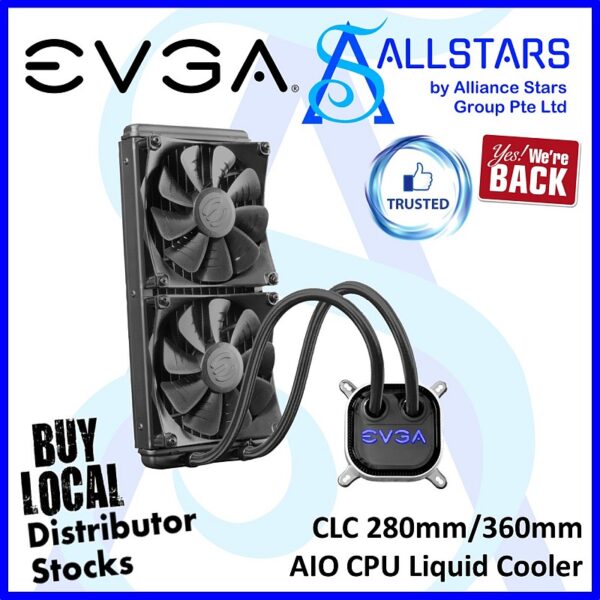 EVGA CLC 280mm AIO CPU Liquid Cooler – 400-HY-CL28-V1 (Warranty 3years with Techdynamic)