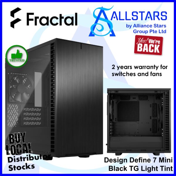 Fractal Design Define 7 Mini TG Light Tint – Black : FD-C-DEF7M-02