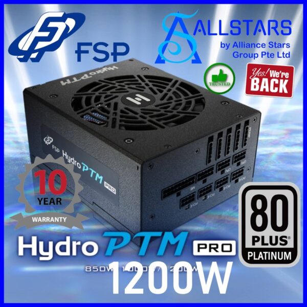 FSP Hydro PTM Pro 1200W ATX3.0 / PCIE5.0 ATX Power Supply – FSP-HPT2-1200M
