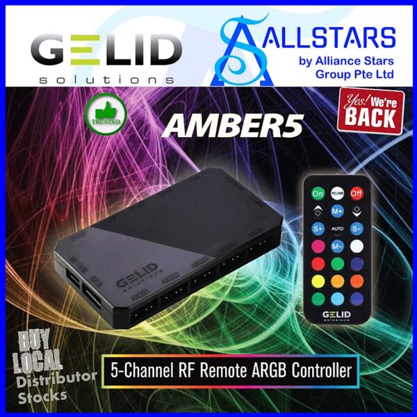GELID Amber5 (5-Channel / 5 Port) RF Remote ARGB Controller / RF-RGB-01 (Warranty 1year)