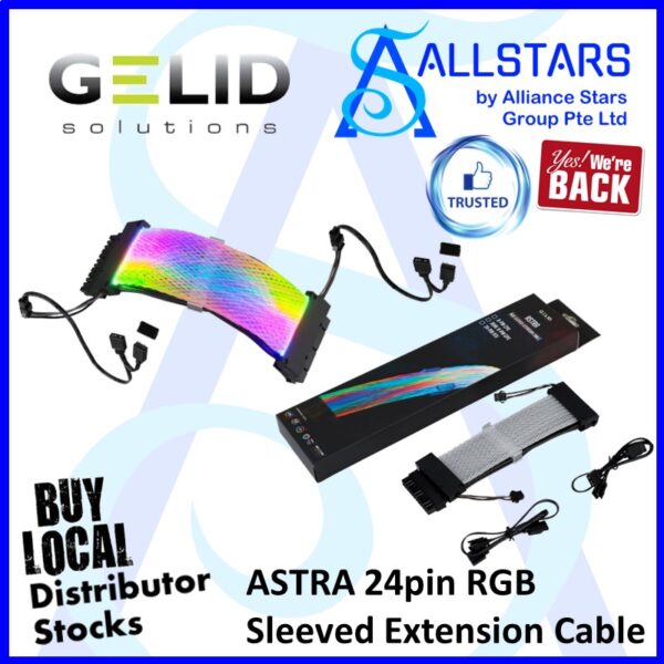 GELID ASTRA 24pin RGB Sleeved Extension Cable / CA-RGB-24P-01 (Warranty 1year)