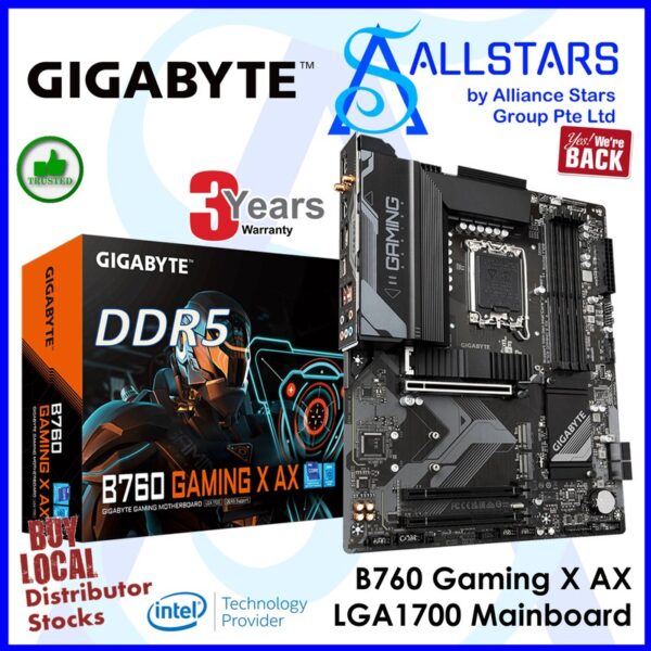Gigabyte B760 Gaming X AX Intel LGA1700 Mainboard – B760 GAMING X AX