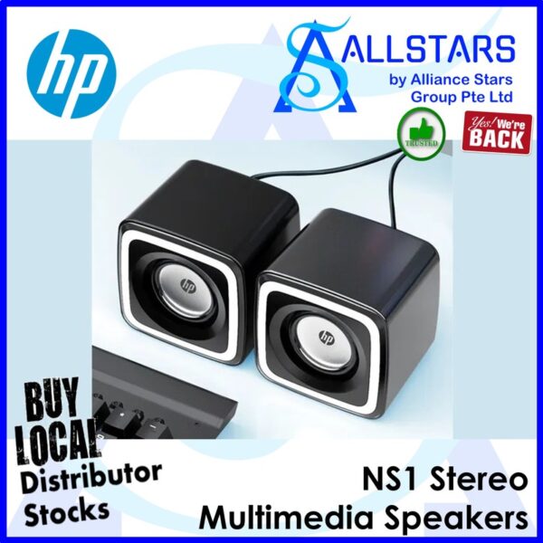 HP NS1 Stereo Multimedia Speakers / 2x3W, USB powered, 3.5mm stereo jack connection
