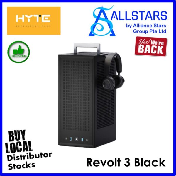 HYTE Revolt 3 (Black) Mini ITX Chassis / Case – Black : CS-HYTE-REVOLT3-B (Warranty 3years with TechDynamic)