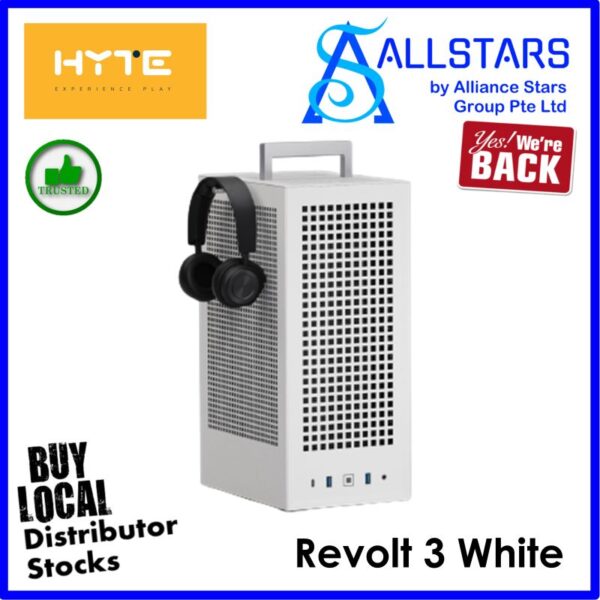 HYTE Revolt 3 (White) Mini ITX Chassis / Case – White : CS-HYTE-REVOLT3-W (Warranty 3years with TechDynamic)