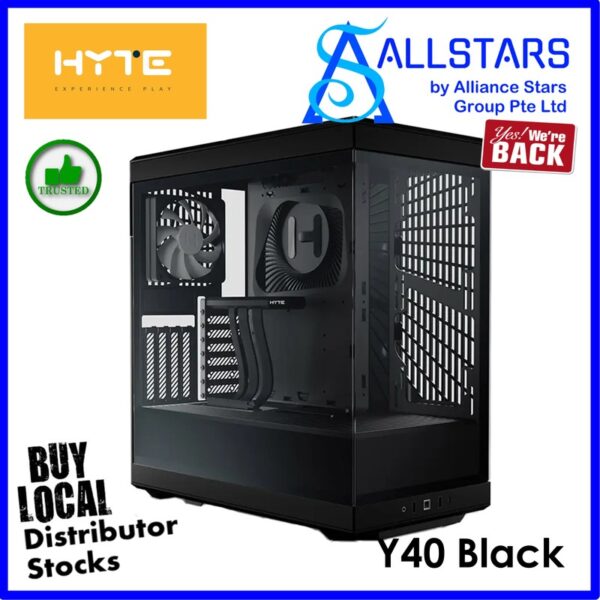 HYTE Y40 ATX Tower Chassis – Black : CS-HYTE-Y40-B
