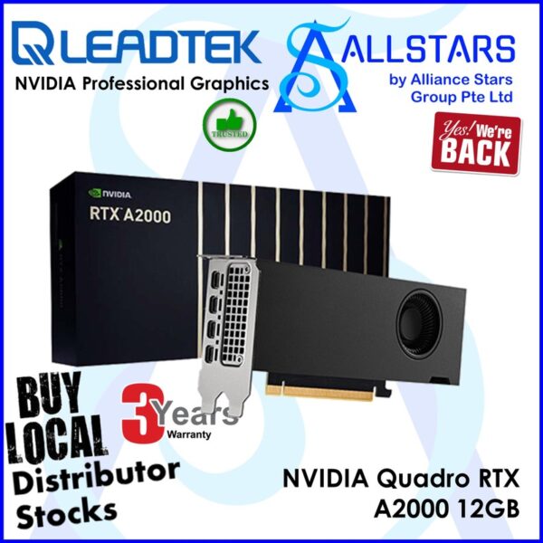 Leadtek NVIDIA Quadro RTX A2000 12GB GDDR6 PCI-Express x16 Graphics Card (Warranty 3years with BanLeong)