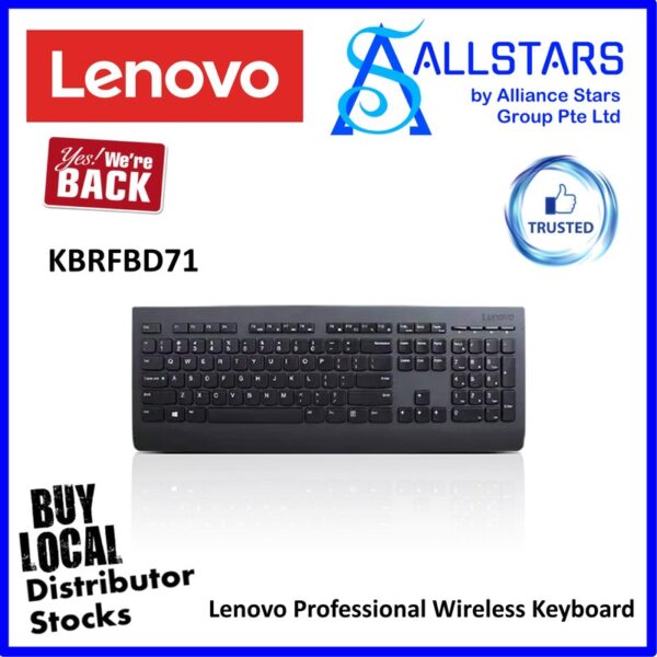 Lenovo Professional Wireless Keyboard – 1P4X30H56841 / Model : KBRFBD71