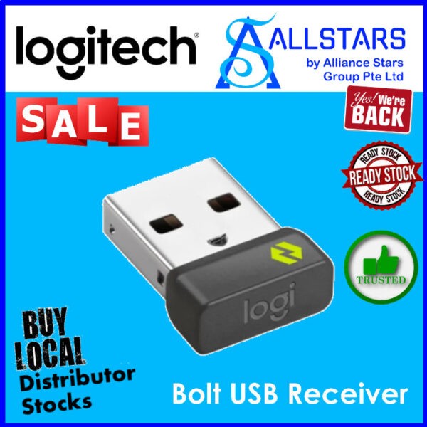 Logitech Bolt / Logi Bolt USB Receiver / USB Receiver for Logi Bolt Wireless Connectivity – 956-000009 (Warranty 1year with Local Distributor)