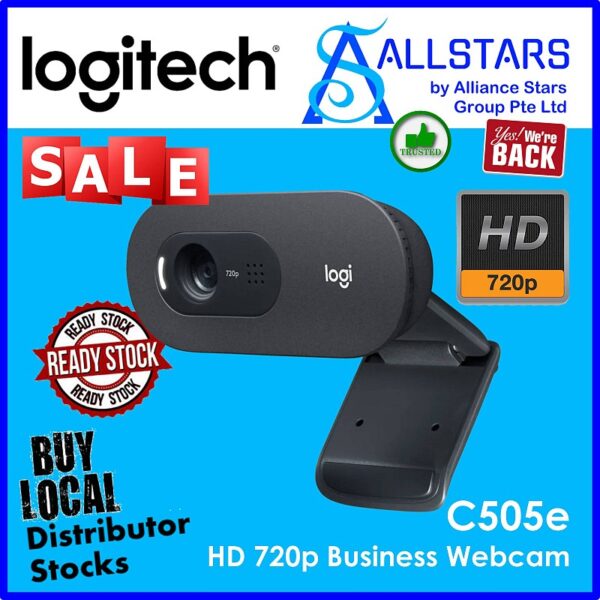 Logitech C505E HD BUSINESS WEBCAM HD webcam with 720p and long-range mic / 960-001372 (Warranty 3years with Local Distributor)