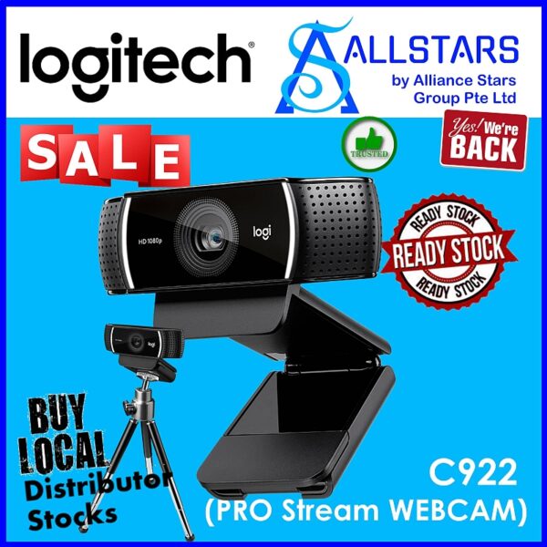 LOGITECH C922 PRO STREAM FULL HD WEBCAM – 960-001090 (Warranty 1YR W/BANLEONG)