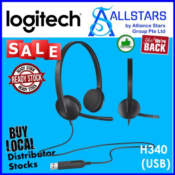 Logitech H340 USB Computer Headset – 981-000477 (Warranty 2years with Ban Leong)