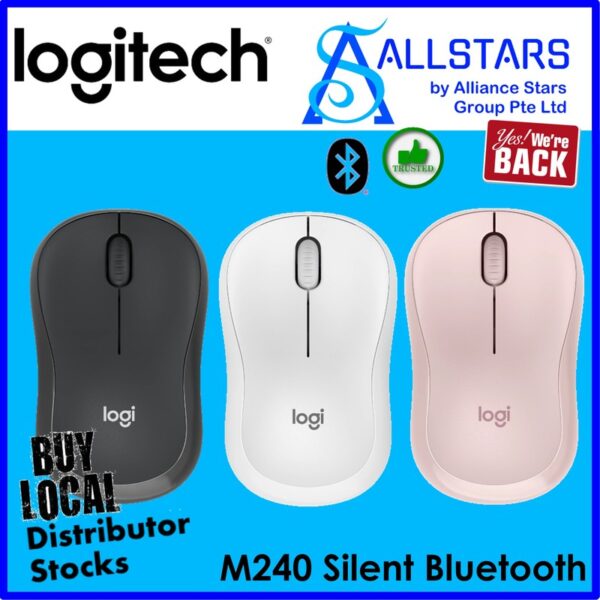Logitech M240 Silent Bluetooth Mouse / Silent Touch – Off White : 910-007123
