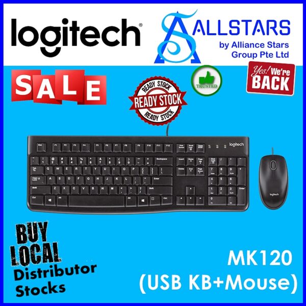 LOGITECH MK120 USB DESKTOP COMBO – 920-002586 (Warranty 3YRS W/BANLEONG)