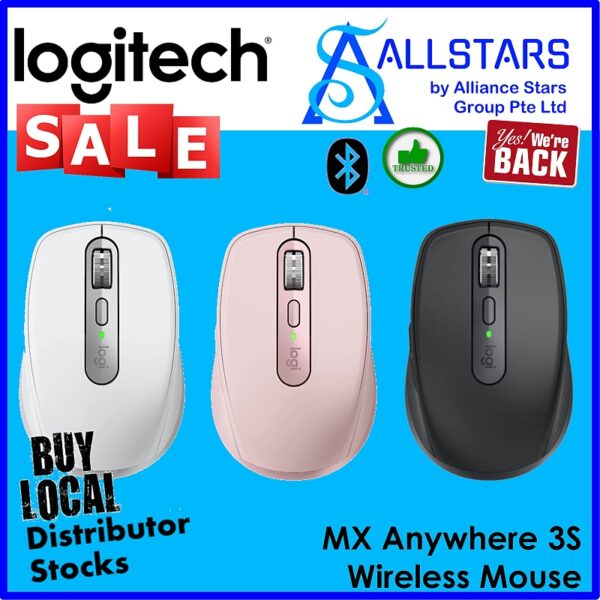 Logitech MX Anywhere 3S Wireless Mouse – Bluetooth – Rose : 910-006935