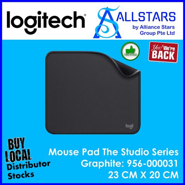 Logitech Mouse Pad – Studio Series / 23x20cm / Spill-repellent design / Graphite : 956-000031