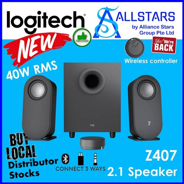 Logitech Z407 2.1 Bluetooth Speakers With Subwoofer, Digital Input & Wireless Controller / 980-001351
