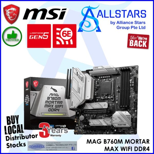 MSI MAG B760M Mortar Max WIFI DDR4 Intel B760 LGA1700 Mainboard