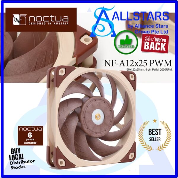 NOCTUA NF-A12X25 PWM – 120mm PWM Premium Fan – NF-A12x25 PWM