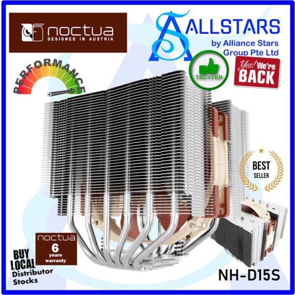 NOCTUA NH-D15S CPU Cooler (AM4/AM5/LGA1700) / HxWxD : 165x150x135mm – NH-D15S
